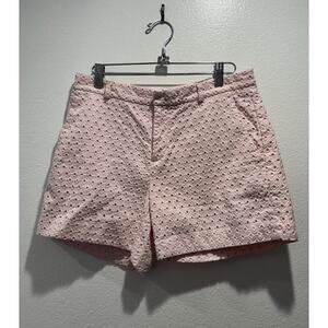 Banana Republic Women’s Size 4 Light Pink Eyelet Shorts Preppy Coastal Cotton